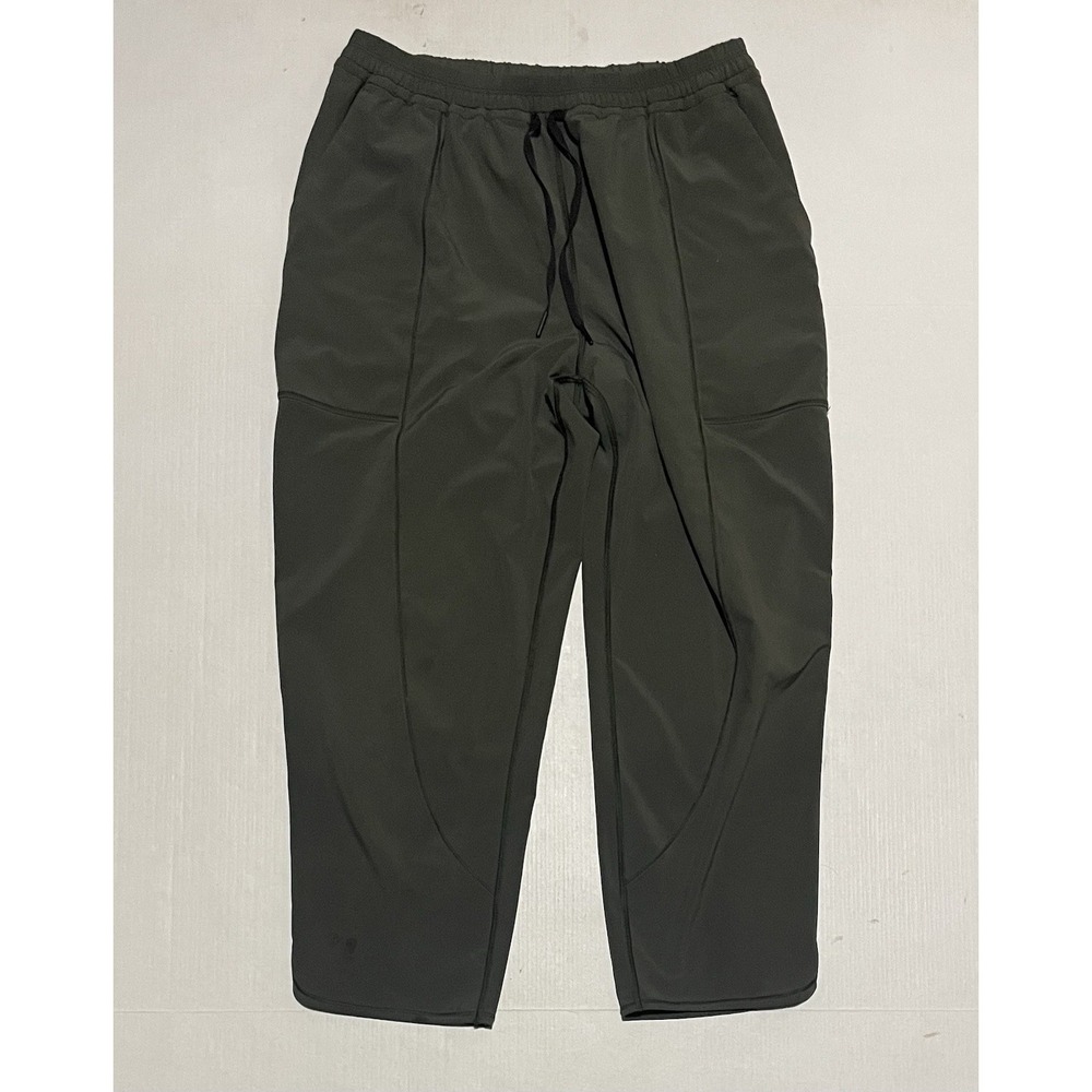 Lululemon Final Play Crop Dark Olive Size 8 X 23 Stretch Drawstring Lightweight